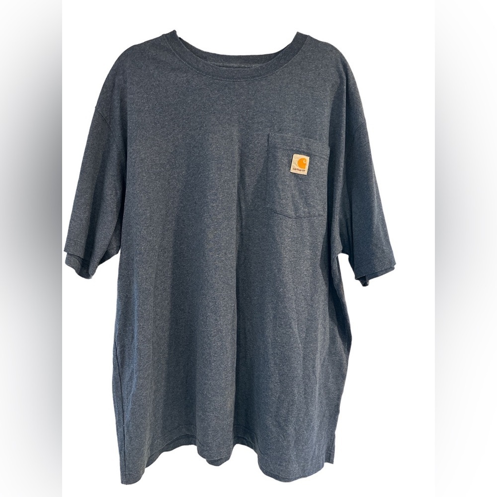 Carhartt Men's Pocket Short Sleeve T-Shirt Original Fit Blue Sz 2XL Excellent